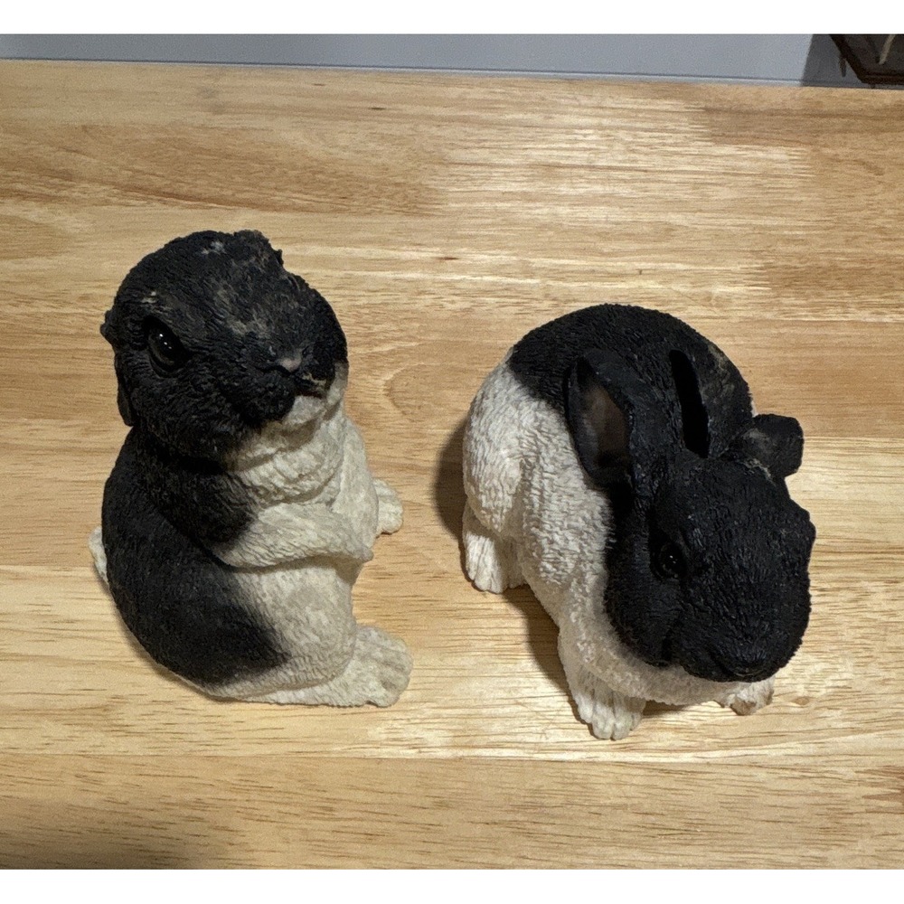 Children's Garden of Critters Black & White Bunny Bank Set of 2